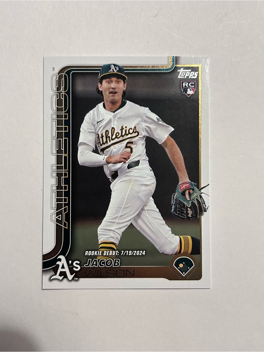 Topps Oakland Athletics White & Green Baseball Card - Jacob Wilson